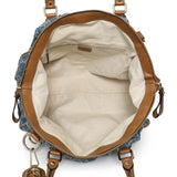 Gucci Denim Monogram Medium Sukey Boston Handbags Gucci