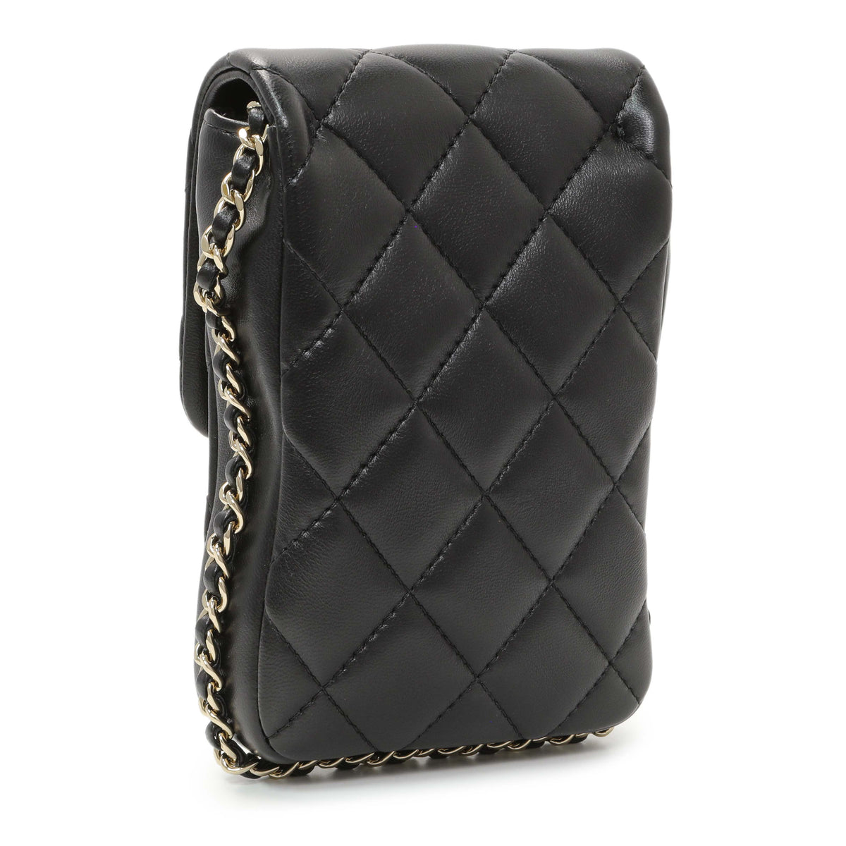 Chanel Black Quilted Lambskin My Precious Phone Case Flap Bag Handbags Chanel