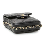 Chanel Black Quilted Lambskin My Precious Phone Case Flap Bag Handbags Chanel