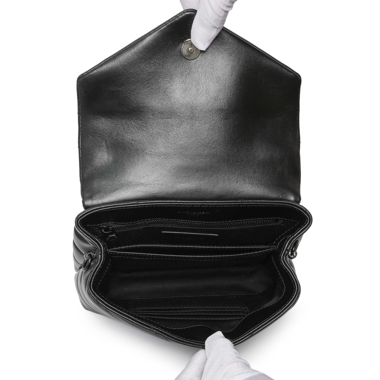 Saint Laurent Black Calfskin Monogram Toy Loulou Crossbody Handbags Saint Laurent