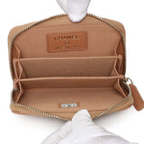 Chanel Brown Quilted Lambskin 19 Zip Around Coin Purse Accessories Chanel