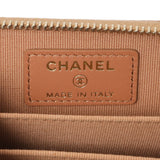 Chanel Brown Quilted Lambskin 19 Zip Around Coin Purse Accessories Chanel