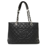 Chanel Black Quilted Caviar Grand Shopping Tote GST Handbags Chanel