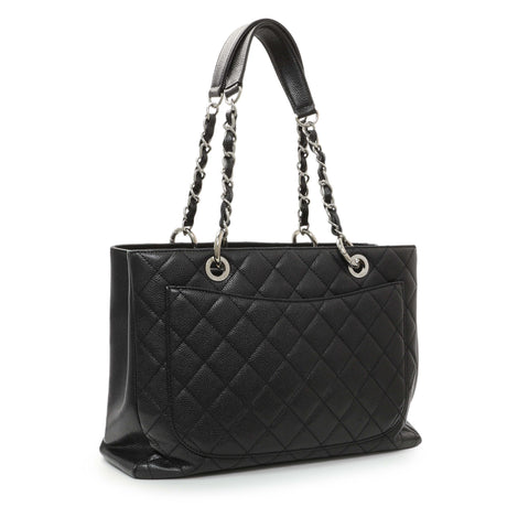Chanel Black Quilted Caviar Grand Shopping Tote GST Handbags Chanel