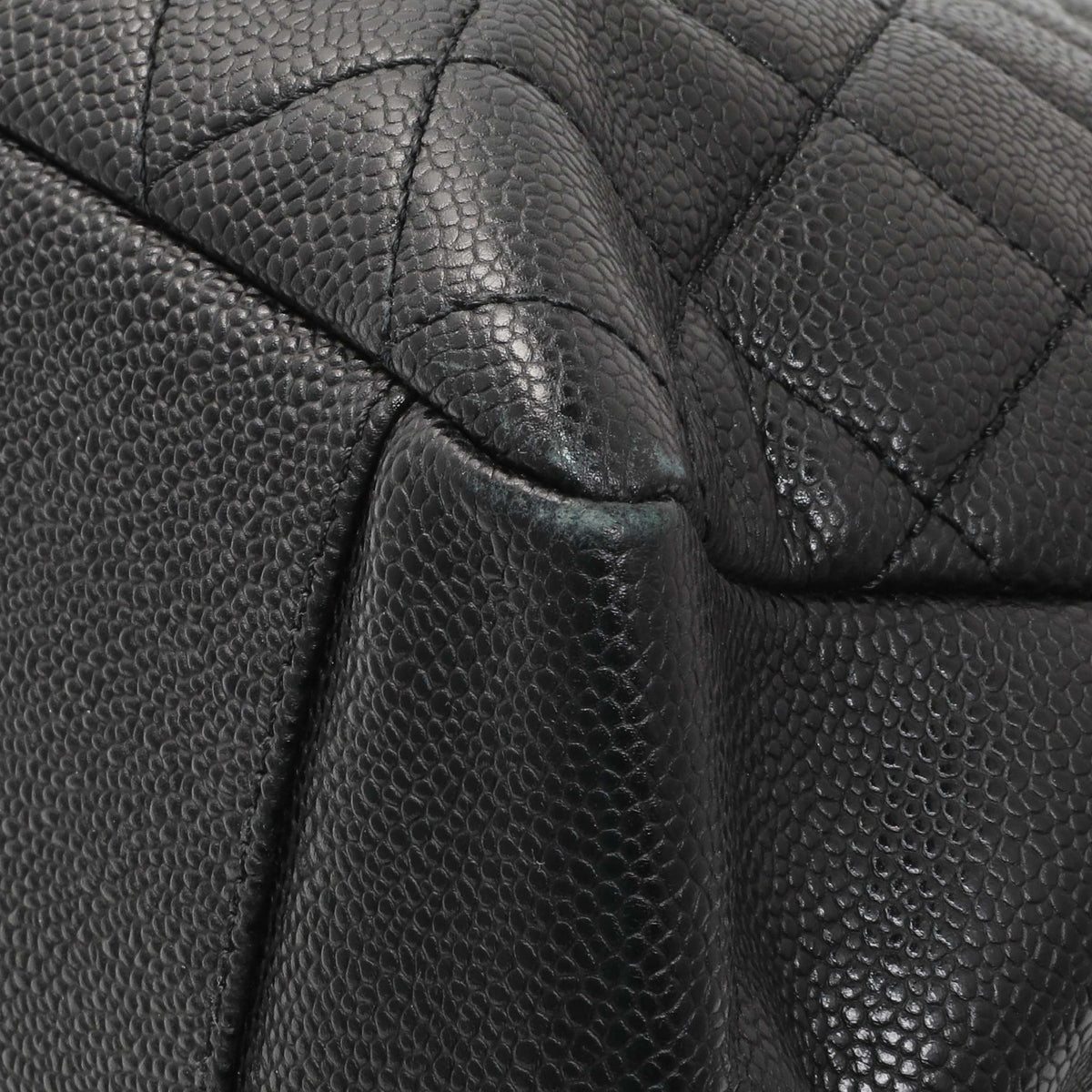 Chanel Black Quilted Caviar Grand Shopping Tote GST Handbags Chanel