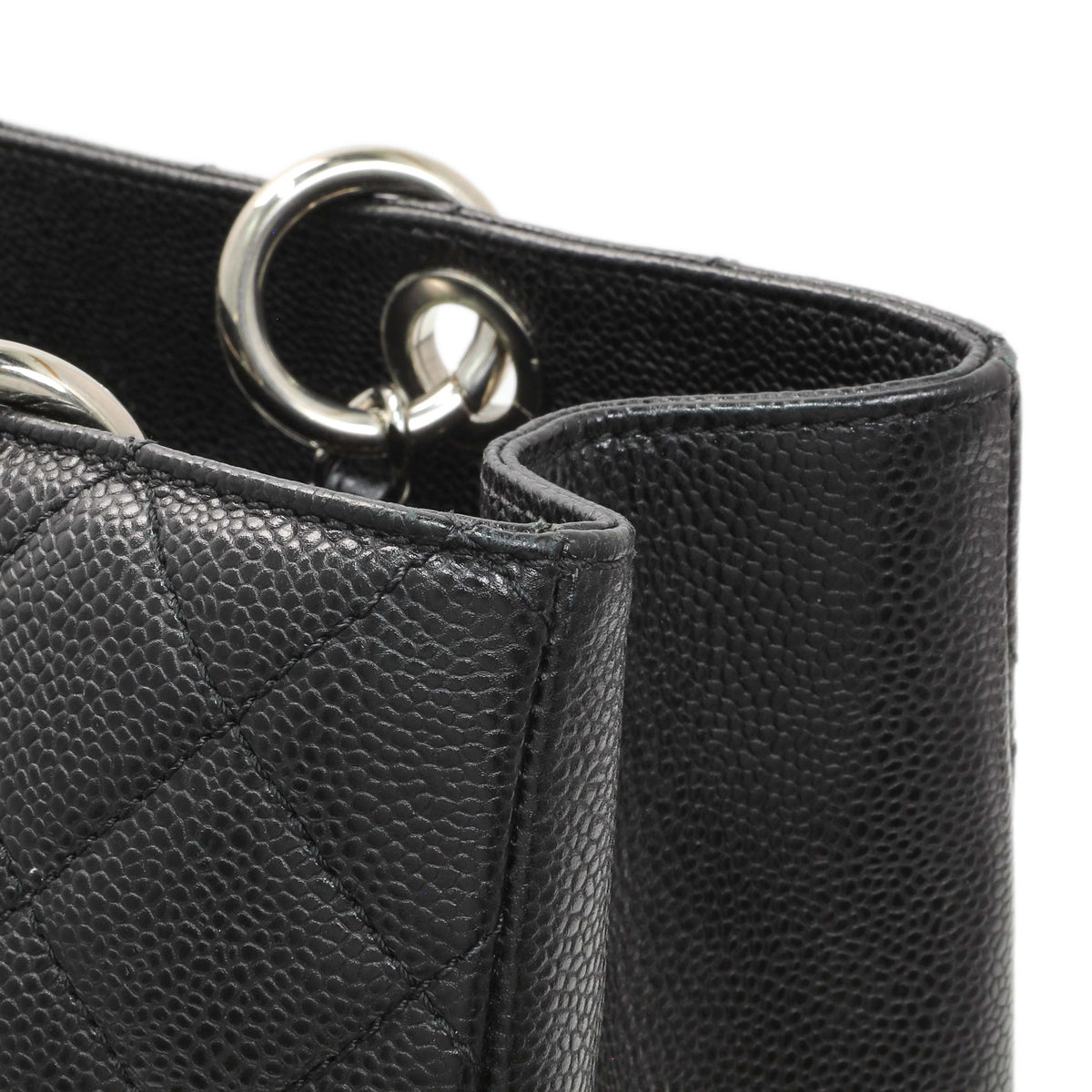Chanel Black Quilted Caviar Grand Shopping Tote GST Handbags Chanel