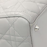 Christian Dior Grey Lambskin Cannage Medium Lady Dior Handbags Christian Dior