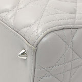 Christian Dior Grey Lambskin Cannage Medium Lady Dior Handbags Christian Dior
