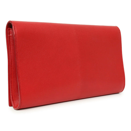 Saint Laurent Red Calfskin Monogram Belle de Jour Clutch