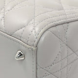 Christian Dior Grey Lambskin Cannage Medium Lady Dior Handbags Christian Dior