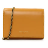 Saint Laurent Orange Calfskin Card Case on Chain Accessories Saint Laurent
