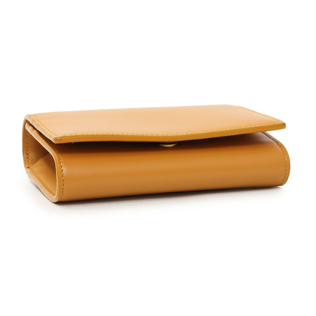 Saint Laurent Orange Calfskin Card Case on Chain Accessories Saint Laurent