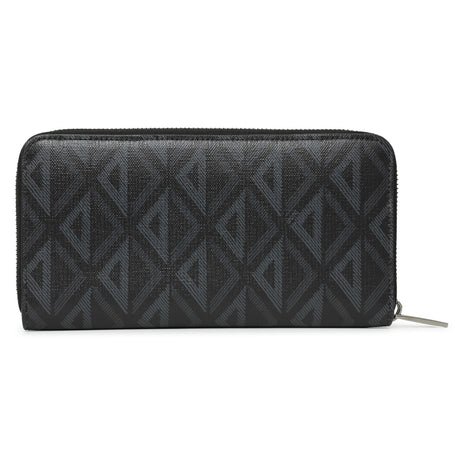 Christian Dior Black CD Diamond Canvas Zipped Long Wallet