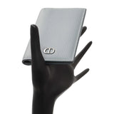 Christian Dior Grey Grained Calfskin Icon Bifold Card Holder Accessories Christian Dior