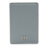Christian Dior Grey Grained Calfskin Icon Bifold Card Holder Accessories Christian Dior