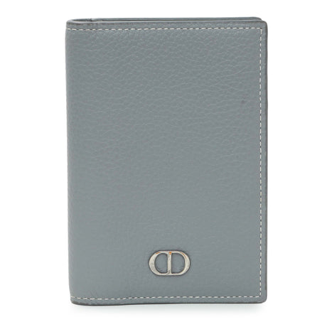 Christian Dior Grey Grained Calfskin Icon Bifold Card Holder Accessories Christian Dior