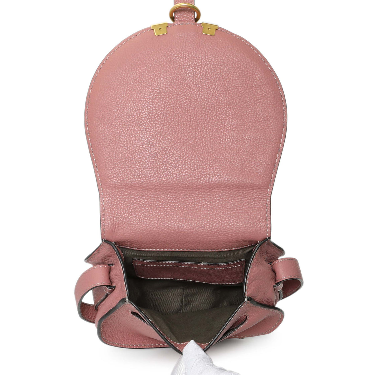 Chloe Pink Calfskin Mini Marcie Round Crossbody Handbags Chloe