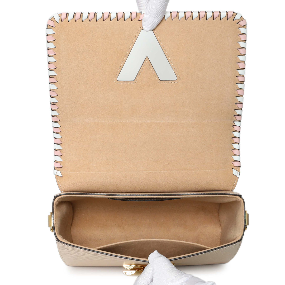 Louis Vuitton Beige Brown Epi Leather Braided Twist MM Top Handle Bag Handbags Louis Vuitton