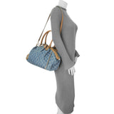 Gucci Denim Monogram Medium Sukey Boston Handbags Gucci