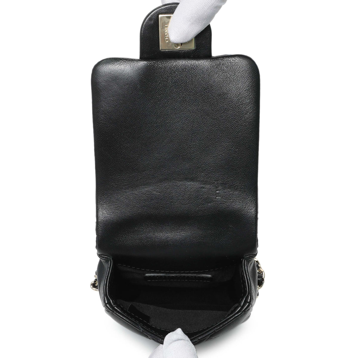 Chanel Black Quilted Lambskin My Precious Phone Case Flap Bag Handbags Chanel