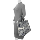 Christian Dior Canvas Embroidered Dioriviera Reverse Striped Toile De Jouy Large Book Tote Handbags Christian Dior