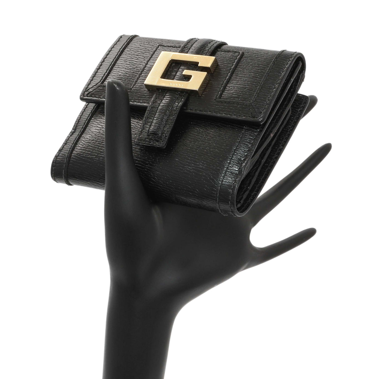 Gucci Black Calfskin Vintage Compact Wallet Accessories Gucci