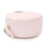 Chanel Pink Quilted Caviar Round Clutch with Chain Handbags Chanel