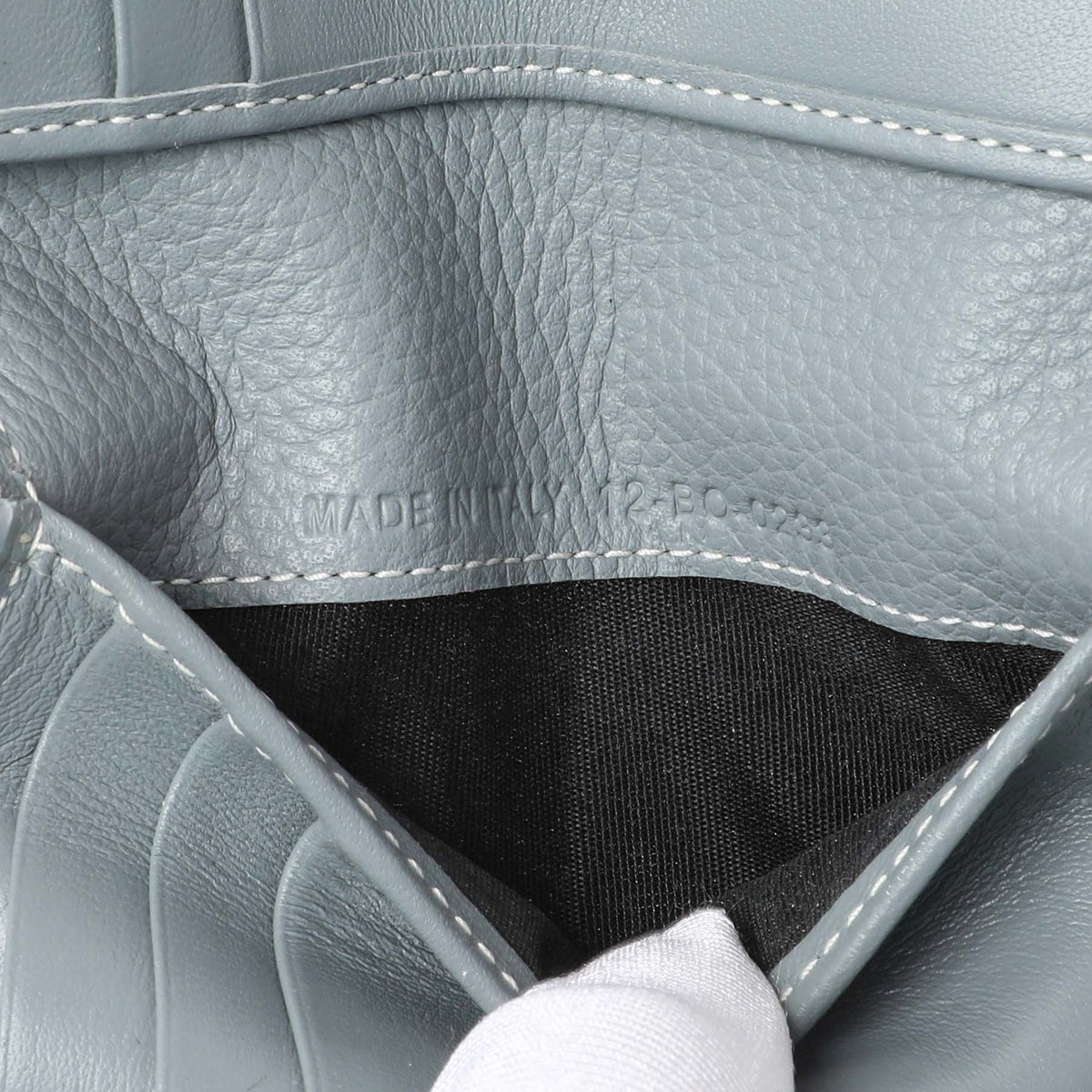 Christian Dior Grey Grained Calfskin Icon Bifold Card Holder Accessories Christian Dior