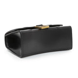 Balenciaga Black Calfskin Mini Hourglass Top Handle Bag Handbags Balenciaga
