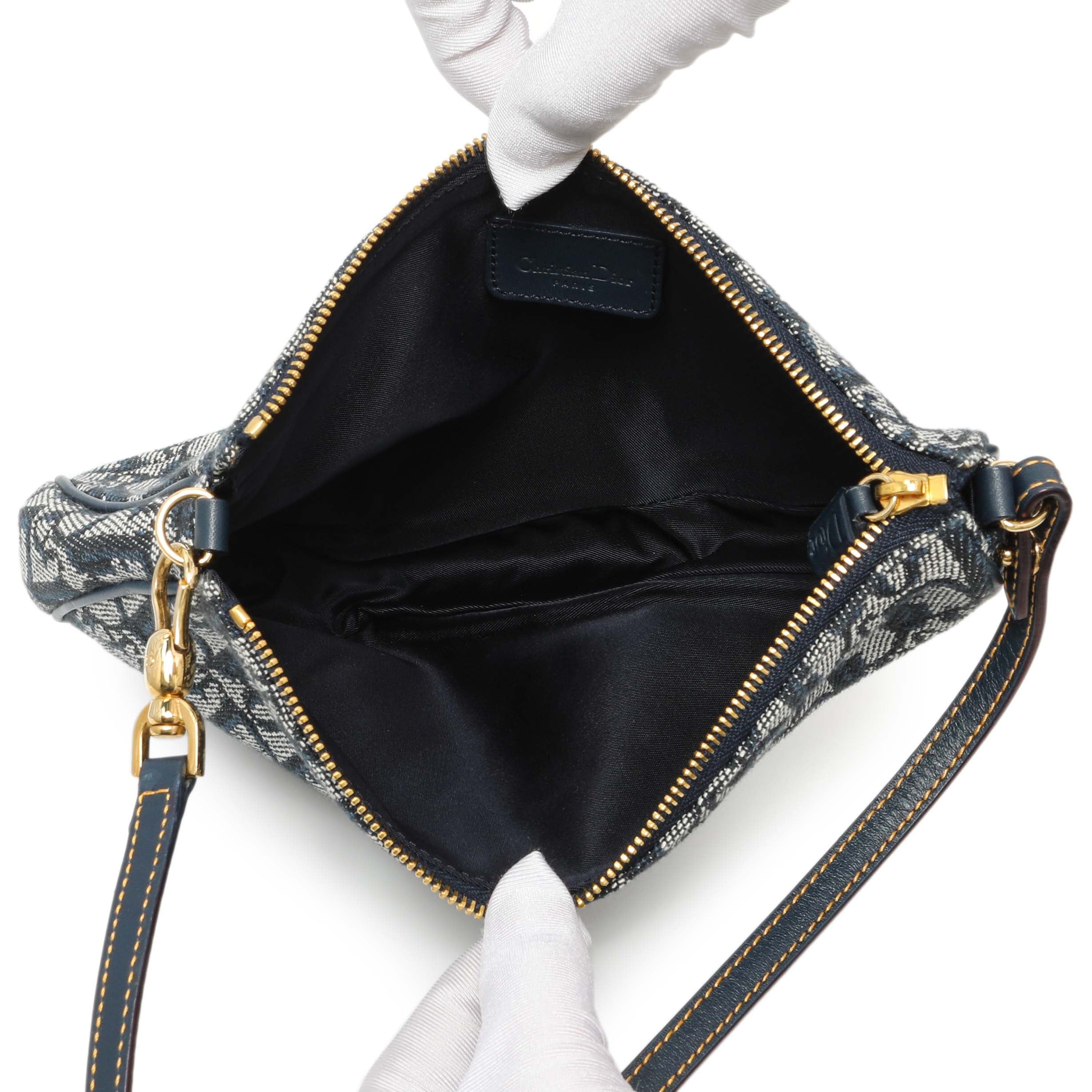 Christian Dior Navy Monogram Mini Saddle Pochette – Modaselle
