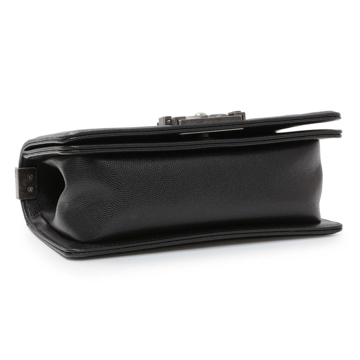 Chanel Black Chevron Quilted Caviar Small Boy Flap Handbags Chanel