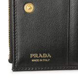 Prada Black Vitello Move Double Zip Wallet