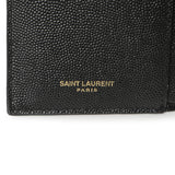 Saint Laurent Black Grain De Poudre Matelasse Chevron Monogram Zipped Two-Part Wallet