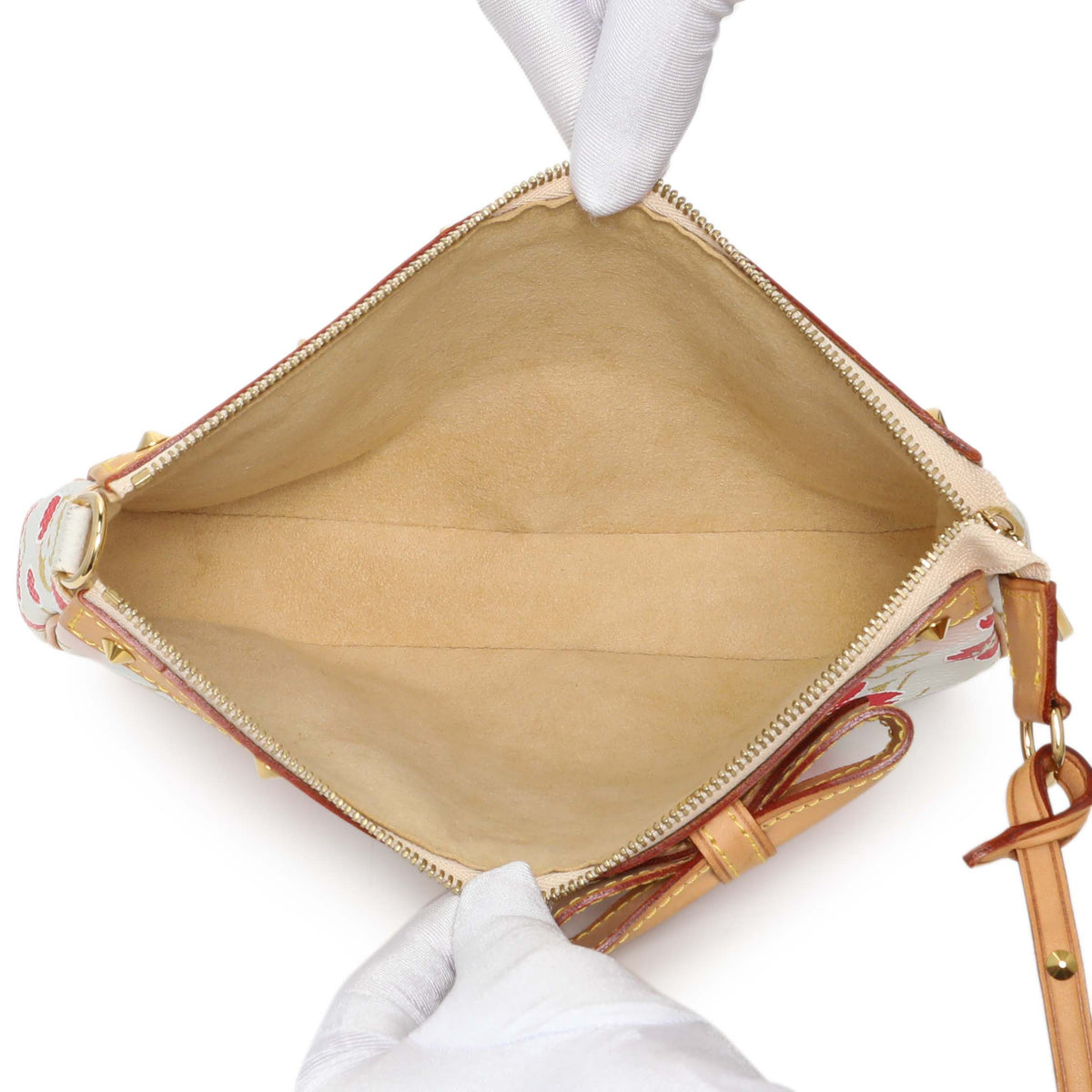 Louis Vuitton White Cherry Blossom Pochette Accessoires Handbags Louis Vuitton