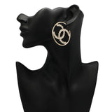 Chanel CC Crystal Hoop Earrings Chanel