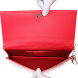 Christian Dior Red Patent Cannage Lady Dior Chain Clutch Handbags Christian Dior