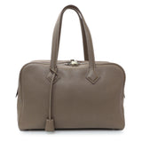 Hermes Etoupe Taurillon Clemence Victoria II 35 Handbags Hermes