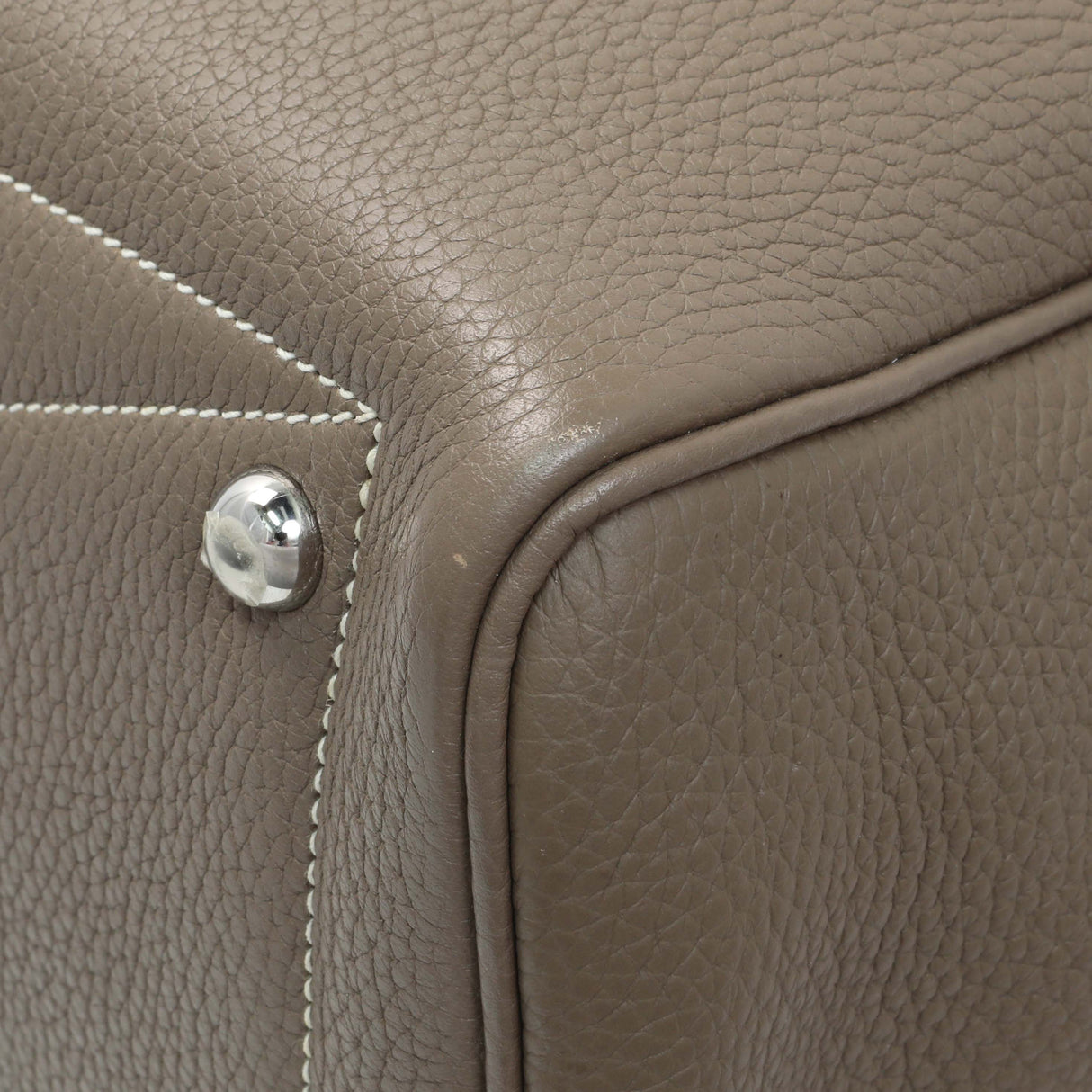 Hermes Etoupe Taurillon Clemence Victoria II 35 Handbags Hermes