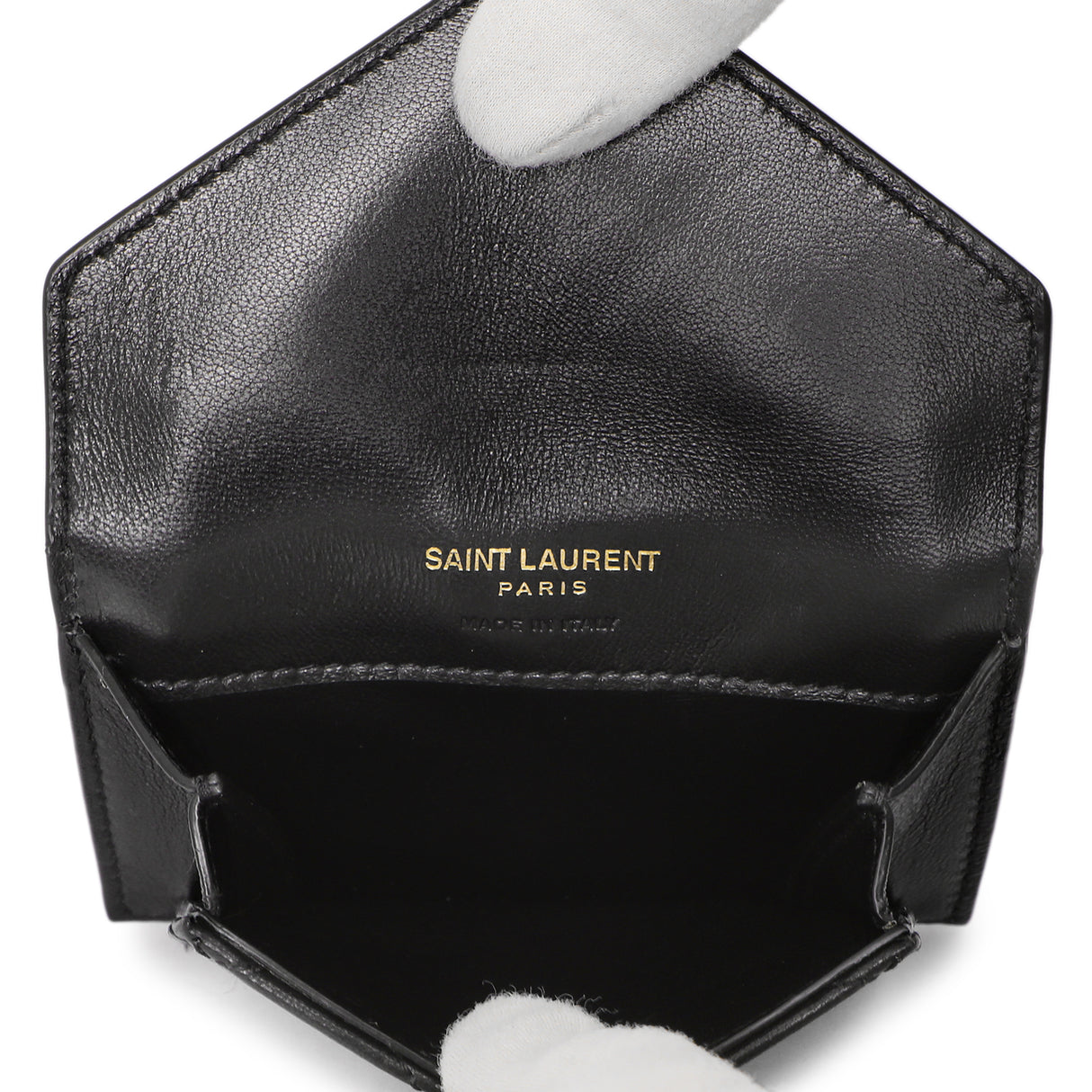 Saint Laurent Black Quilted Lambskin Gaby Flap Card Case