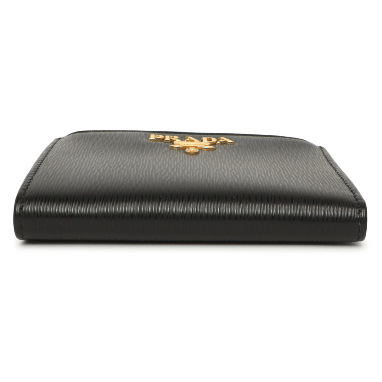 Prada Black Vitello Move Double Zip Wallet