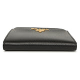 Prada Black Vitello Move Double Zip Wallet