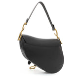 Christian Dior Black Grained Calfskin Saddle Bag Handbags Christian Dior