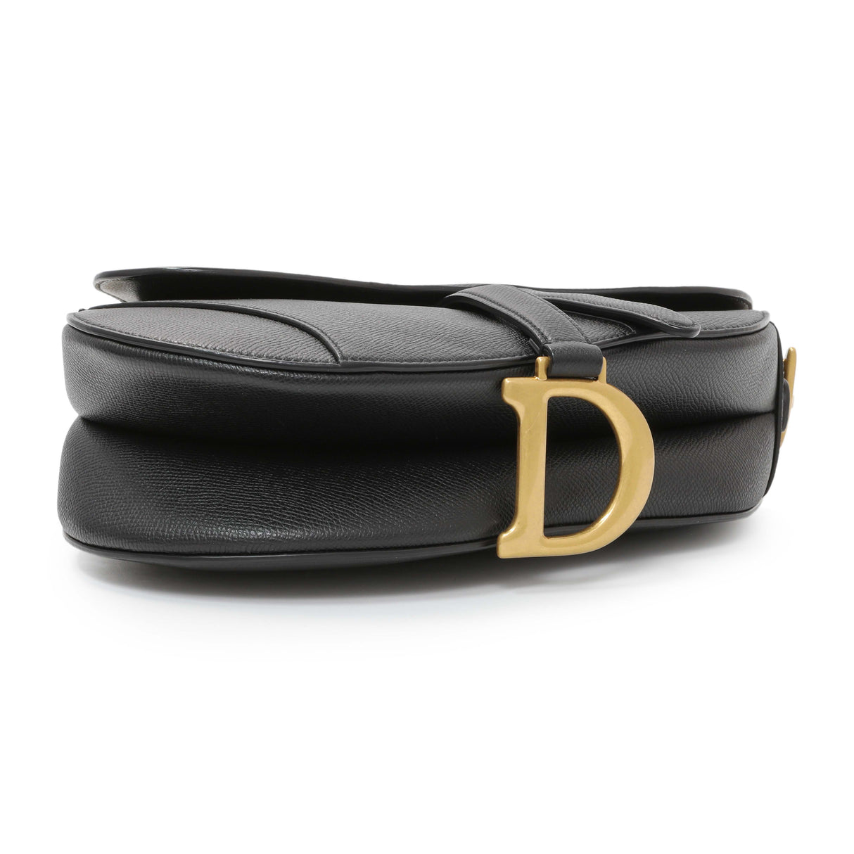 Christian Dior Black Grained Calfskin Saddle Bag Handbags Christian Dior