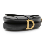 Christian Dior Black Grained Calfskin Saddle Bag Handbags Christian Dior