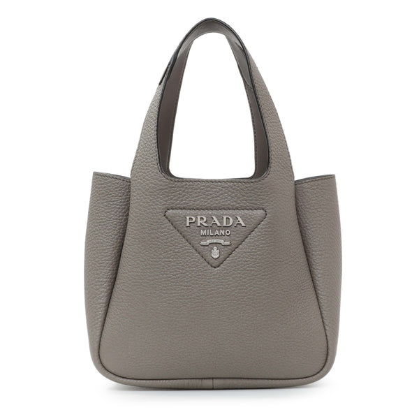 Prada Grey Vitello Daino Soft Mini Dynamique Tote – Modaselle