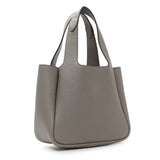 Prada Grey Vitello Daino Soft Mini Dynamique Tote Handbags Prada