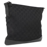 Gucci Black Monogram Perforated Flat Messenger