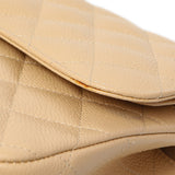 Chanel Beige Quilted Caviar Jumbo Classic Double Flap