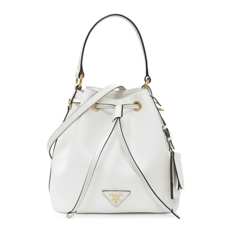 Prada White Saffiano Bucket Bag Handbags Prada