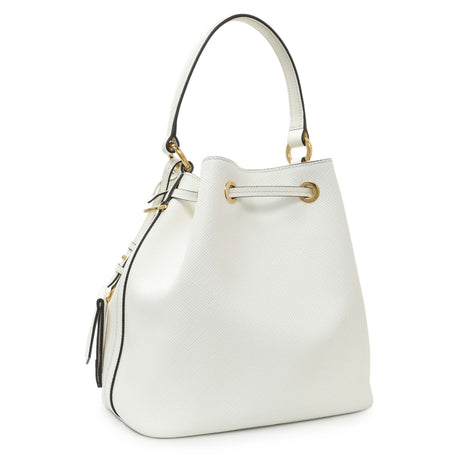 Prada White Saffiano Bucket Bag Handbags Prada